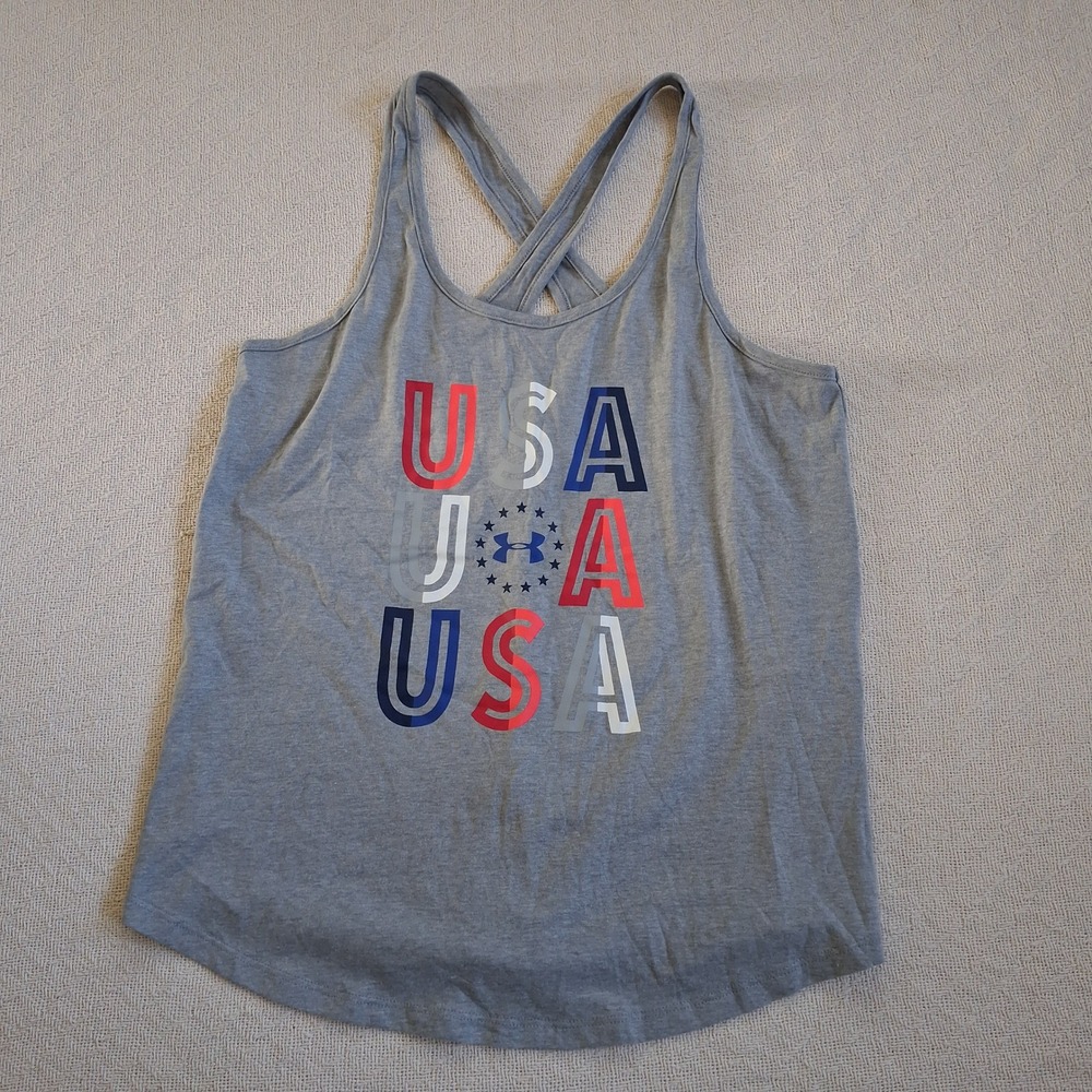 under armour freedom usa tank top small heatgear patriotic athleisure graphic